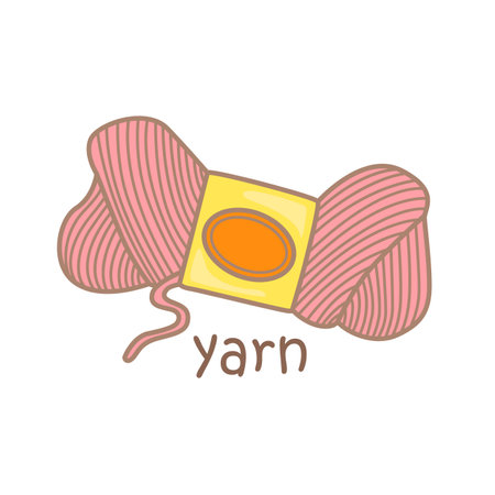 Alphabet Y For Yarn Vocabulary School Lesson Cartoon Illustration Vector Clipart Stickerのイラスト素材
