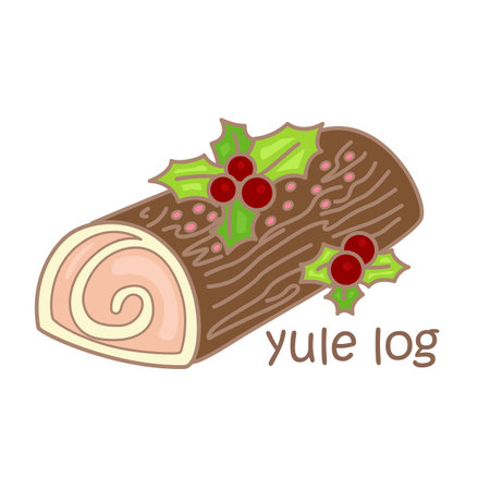 Alphabet Y For Yule Log Vocabulary School Lesson Cartoon Illustration Vector Clipart Stickerのイラスト素材