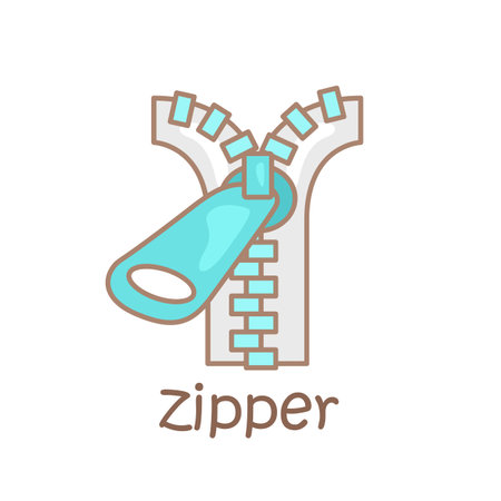 Alphabet Z For Zipper Vocabulary Lesson Cartoon Illustration Vector Clipart Stickerのイラスト素材