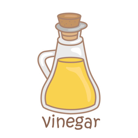 Alphabet V For Vinegar Vocabulary School Lesson Cartoon Illlustration Vector Clipart Stickerのイラスト素材