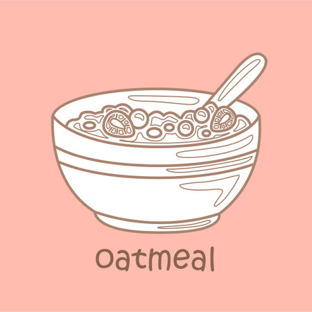 Alphabet O For Oatmeal Vocabulary School Lesson Cartoon Digital Stamp Outlineのイラスト素材