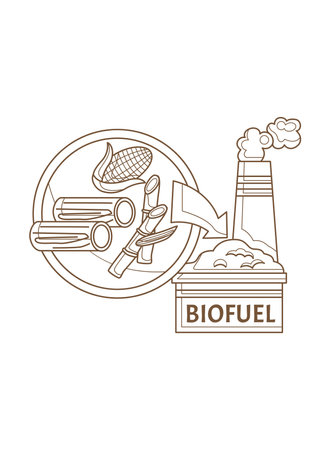 Go Green Technology Biofuel Energy Eco Friendly Cartoon Coloring Pages for Kids and Adult Activityのイラスト素材