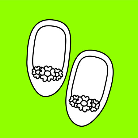 Korean Traditional Shoes Digital Stamp Outlineのイラスト素材