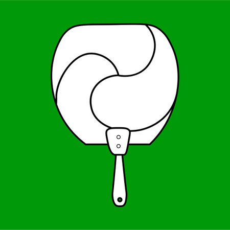 Korean Traditional Fan Digital Stamp Outlineのイラスト素材