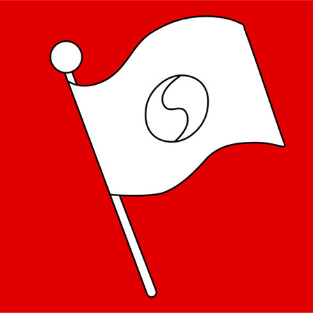 Korean National Flag Digital Stamp Outlineのイラスト素材