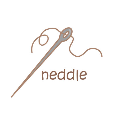 Alphabet N For Neddle Vocabulary School Lesson Cartoon Illustration Vector Clipart Stickerのイラスト素材