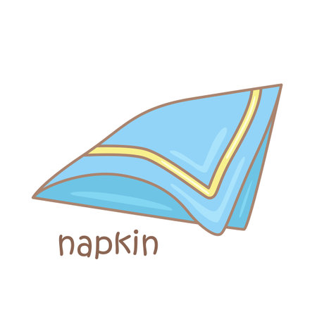 Alphabet N For Napkin Vocabulary School Lesson Cartoon Illustration Vector Clipart Stickerのイラスト素材