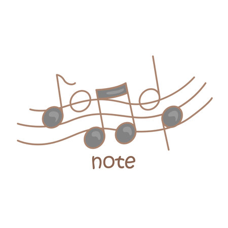 Alphabet N For Note Vocabulary School Lesson Cartoon Illustration Vector Clipart Stickerのイラスト素材