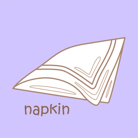 Alphabet N For Napkin Vocabulary Lesson School Cartoon Digital Stamp Outlineのイラスト素材