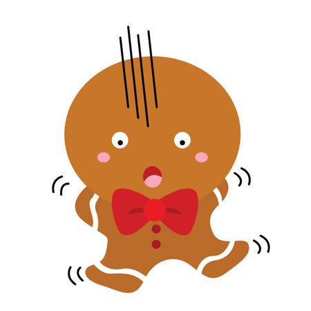 Cute Gingerbread Christmas Cookies Cartoon Illustration Vector Clipart Stickerのイラスト素材