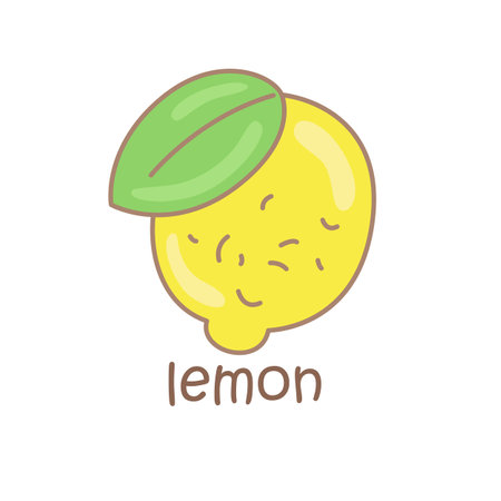 Alphabet L For Lemon Vocabulary School Lesson Cartoon Illustration Vector Clipart Stickerのイラスト素材