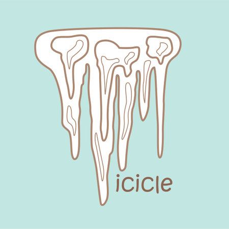 Alphabet I For Icicle Vocabulary School Lesson Cartoon Digital Stamp Outlineのイラスト素材