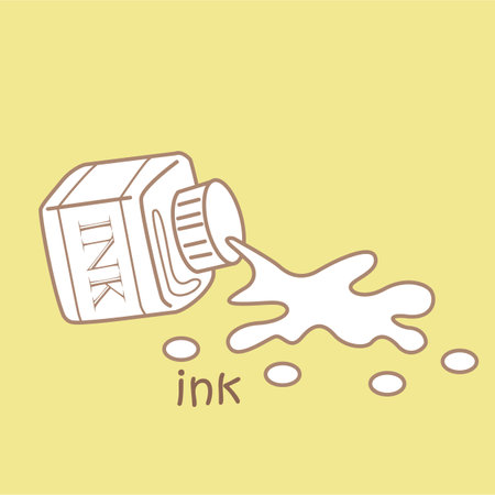 Alphabet I For Ink Vocabulary School Lesson Cartoon Digital Stamp Outlineのイラスト素材