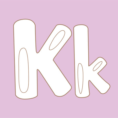 Alphabet K For Vocabulary School Lesson Cartoon Digital Stamp Outlineのイラスト素材