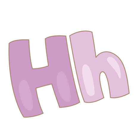 Alphabet H For Vocabulary School Lesson Cartoon Illustration Vector Clipart Stickerのイラスト素材