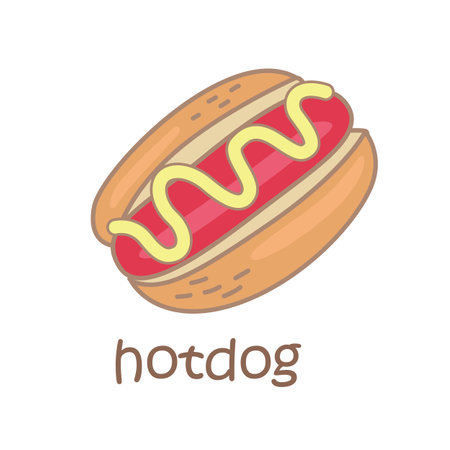 Alphabet H For Hotdog Vocabulary School Lesson Cartoon Illustration Vector Clipart Stickerのイラスト素材
