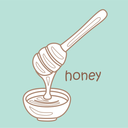 Alphabet H For Honey Vocabulary School Lesson Cartoon Digital Stamp Outlineのイラスト素材