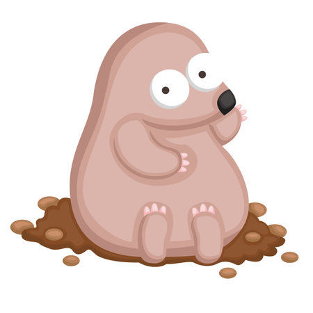 Brown Wild Mouse Animal Funny Cartoon Illustration Vector Clipart Sticker Backgroundのイラスト素材