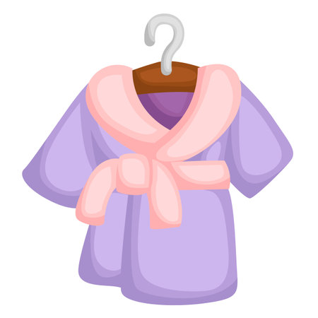 Cute Bathrobe for Treatement Spa Day for Relax Cartoon Illustration Vector Clipart Stickerのイラスト素材