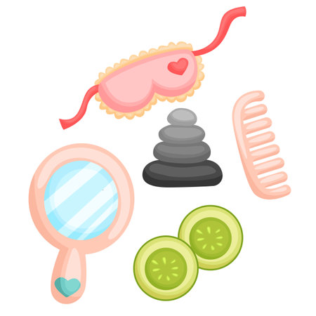 Girl Beauty Accessories Object Ornament Cartoon Illustration Vector Clipart Stickerのイラスト素材