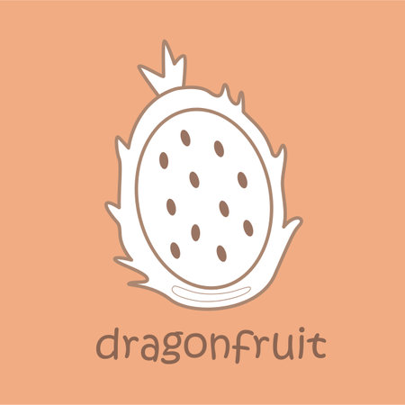 Alphabet D For Dragonfruit Vocabulary School Lesson Cartoon Digital Stamp Outlineのイラスト素材