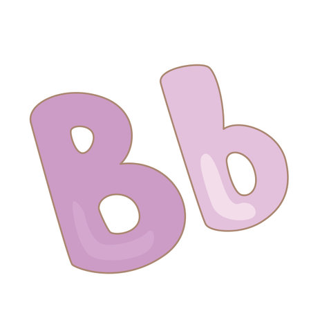Alphabet B For Vocabulary School Lesson Cartoon Illustration Vector Clipart Sticker Decorationのイラスト素材