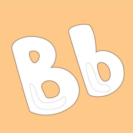 Alphabet B for Vocabulary School Lesson Cartoon Digital Stamp Outlineのイラスト素材