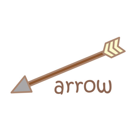 Alphabet A For Arrow Vocabulary School Lesson Cartoon Illustration vector Clipart Sticker Decorationのイラスト素材