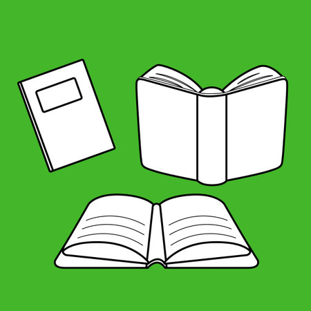 Books Knowledge Study Learning School Cartoon Digital Stamp Outlineのイラスト素材