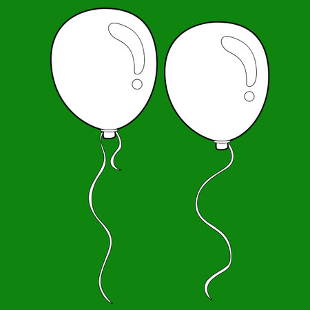 Balloons Decoration Party Object Tools Ornaments Cartoon Digital Stamp Outlineのイラスト素材