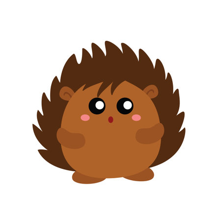 Cute Animal Porcupine Woodland Cartoon Illustration Vector Clipart Sticker Decoration Backgroundのイラスト素材