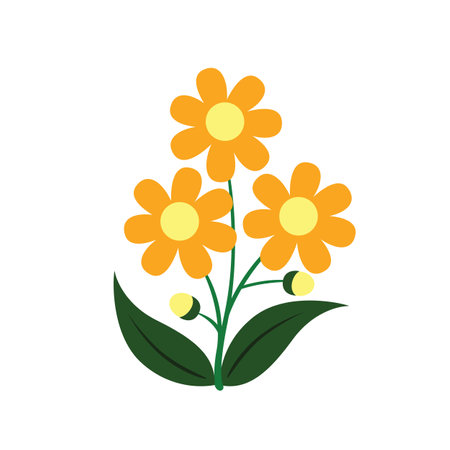 Beautiful Flowers Cartoon Illustration Vector Clipart Sticker Decoration Backgroundのイラスト素材