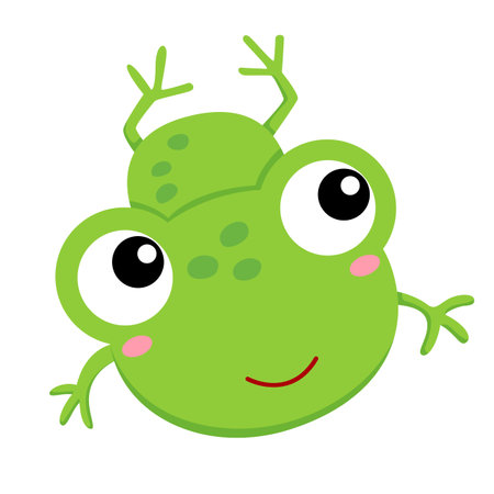 Cute Colorful Frog Pond Animal Cartoon Illustration Vector Clipart Sticker Decoration Backgroundのイラスト素材