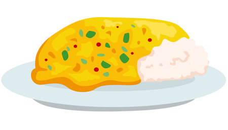 Curry Rice Lunch Menu Food Cartoon Illustration Vector Clipart Stickerのイラスト素材