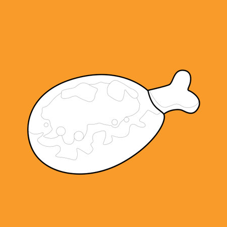 Fried Chicken Junk Food Lunch Menu Food Cartoon Digital Stamp Outlineのイラスト素材