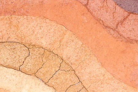 Layer of soil underground ,The color of the soil and the soil layers.の写真素材