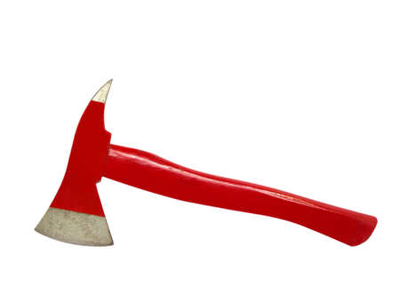 Axe red with wooden handleの写真素材