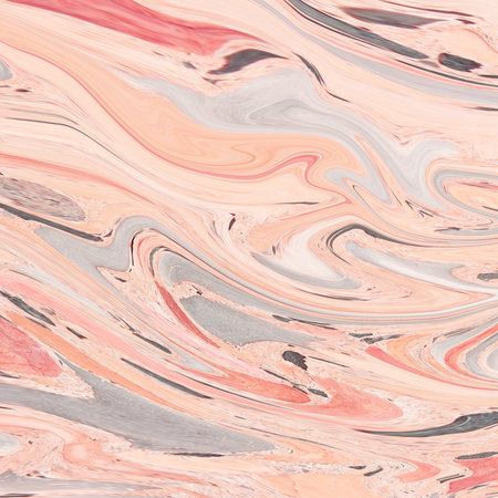 Creative background with abstract acrylic painted waves. Beautiful marble texture. Brown handmade surface. Liquid paint. Horizontal wallpaper.の写真素材