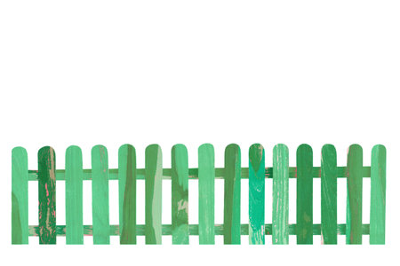 wooden fence isolate on the white backgroundの写真素材