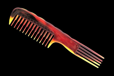comb isolated on black background