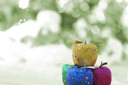 Close Up of fruit bauble a decorated Christmasの写真素材