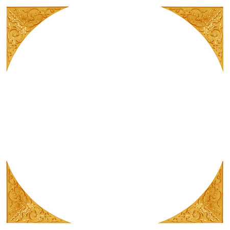 Pattern of flower carved frame on white backgroundの写真素材