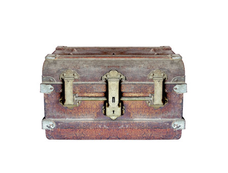 Box chest is rust for vintage on white backgroundの写真素材