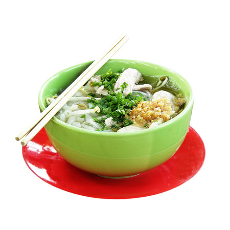 noodle soup onwhite background