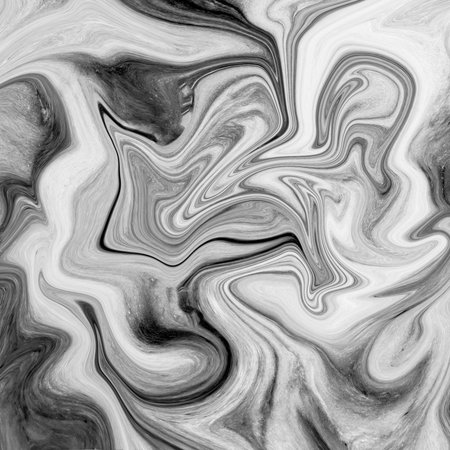 Abstract marble texture. Black and white background. Handmade technique.