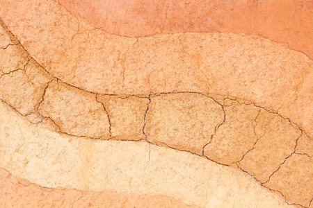 Layer of soil underground ,The color of the soil and the soil layers.