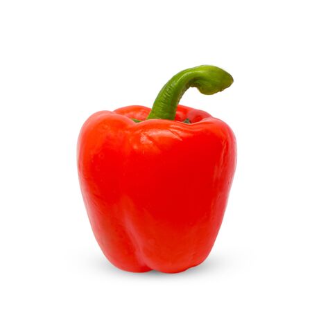Fresh red pepper vegetables on white background, isolated の写真素材