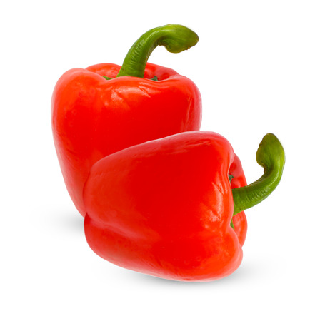 Sweet red pepper isolated on white backgroundの写真素材
