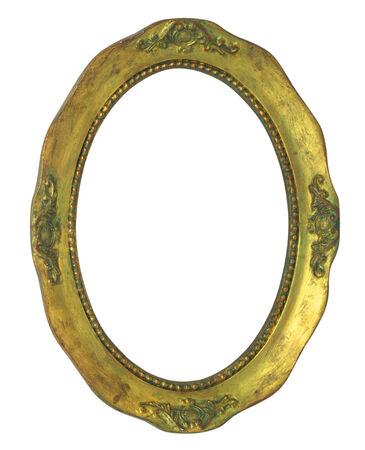 Old classic picture frame on white background の写真素材