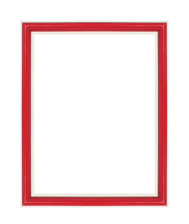 Red picture frame. Isolated on white backgroundの写真素材
